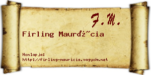 Firling Maurícia névjegykártya